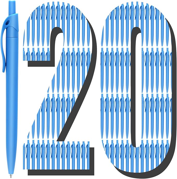 Aozora Pens Bulk 120 Pack Blue Click Pens No Bleed Wholesale Retractable Ballpoint Pens Medium Point,Smooth Ink Pens for Journaling School Office Supplies 1.0MM Blue Ink-DeskLoop Office