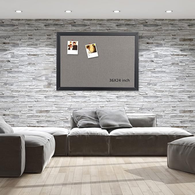 Gideal Cork Board Bulletin Board, 24 x 36 Inch Cork Boards for Walls, Large Cork Board for Office, School & Home with Imported Solid Wood Frame and Grey Canvas, Wall Mounted Notice Boards, 2 Pack-DeskLoop Office