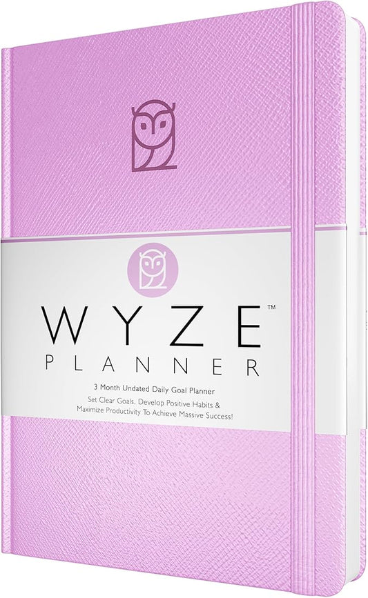 Undated Daily Planner – 3-Month A5 Productivity Organizer with Full Page Per Day, Hourly Schedule, Goal Setting, Habit Tracker, Weekly & Monthly Pages – Hardcover Time Management Notebook (Lilac)-DeskLoop Office