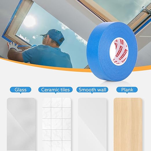 5 Rolls Painters Tape 2 Inch Wide, Blue Painters Tape Bulk 1.89In × 55Yd × 5 Rolls Blue Tape, Multi-Surface Masking Tape for Wall Painting Edge Treatment DIY Crafts, Total 275 Yards-DeskLoop Office