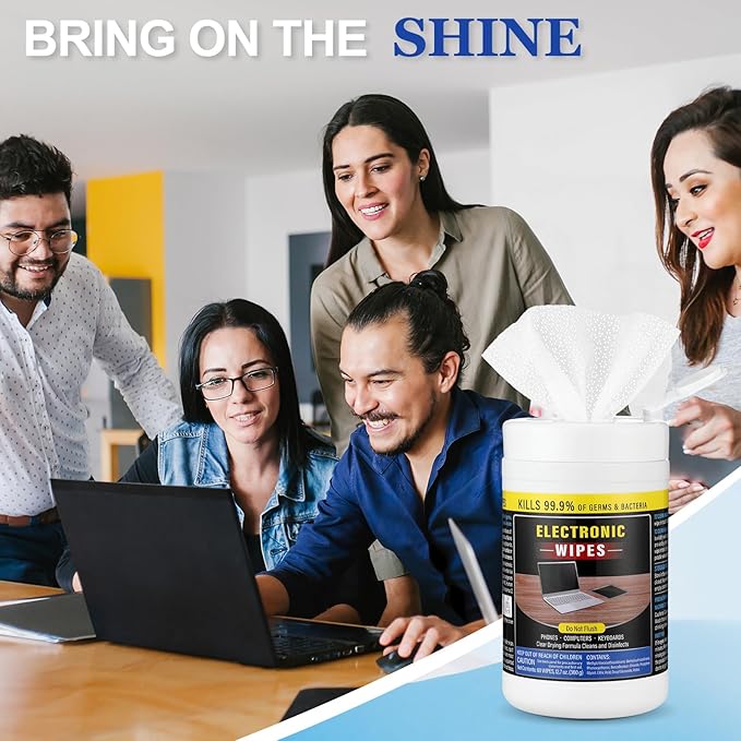 4 Pack 240 Count Electronic Wipes Screen Cleaner Wipes for Computer Laptop Monitor Lens Phone TV Screens Keyboard Cleaning-DeskLoop Office