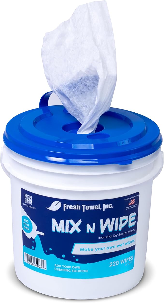 Fresh Towel Mix-N-Wipe Dry Wipes Refill, 1-Pack (220 Sheets) – Make Your Own Wet Wipes – 6" x 9" Sheets – Bulk Paper Towels-DeskLoop Office