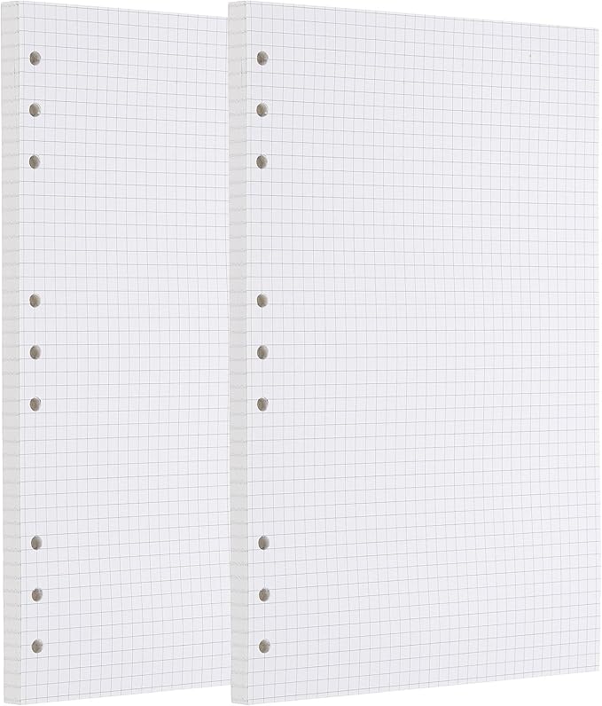 PATIKIL Grid Refill Paper 9-Ring Binder Loose Leaf Planner Filler Paper Planner Inserts, 160 Sheets/320 Pages, Lined-DeskLoop Office