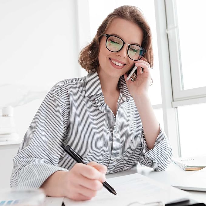 Black Gel Pens Bulk, Fine Point Smooth Writing No Smudge, 0.7mm Ink, Retractable Rollerball, Server, Office Lapiceros (60 Pack)-DeskLoop Office