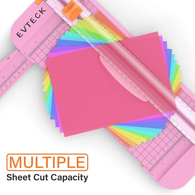 Evteck Paper Cutter 12 Inch Paper Trimmer Slider Crafting Scrapbooking Supplies for A4 Vinyl Photo Cardstock with Security Blade and Foldable Ruler-DeskLoop Office