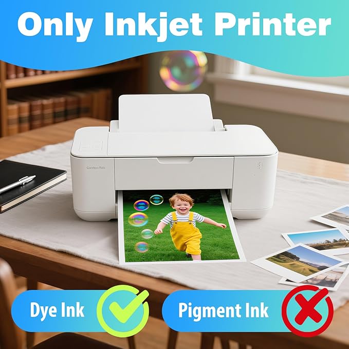 Uinkit 200Gsm 40 sheets 8.5 X 11 Double Sided Photo Paper Glossy 8.5x11 54lbs Inkjet for Dye Ink 200Gsm 9.13Mil for Inkjet Printing Printer (40, 8.5x11)-DeskLoop Office