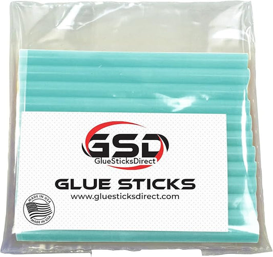 Mini Size Hot Melt Glue Sticks for Glue Gun - Bulk 4in Pastel Blue Glue Sticks - Great for Art Craft Repairs & Compatible w/Most Glue Guns - 5/16" X 4" (24 Sticks) - Made in USA-DeskLoop Office