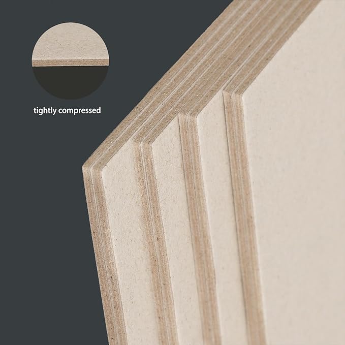 25 Pcs Book Board, Binder Board, Cover Board, Heavy Duty Chipboard for Book Binding, DIY Cardboard (Gray, 10 x 12.5 Inch 80PT)-DeskLoop Office