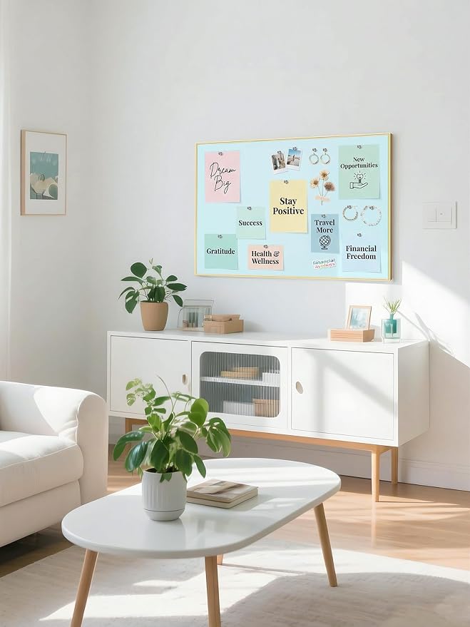 Lightomorrow Bulletin Board 30 x 20 inches, Light Blue Pin Board - Image 9