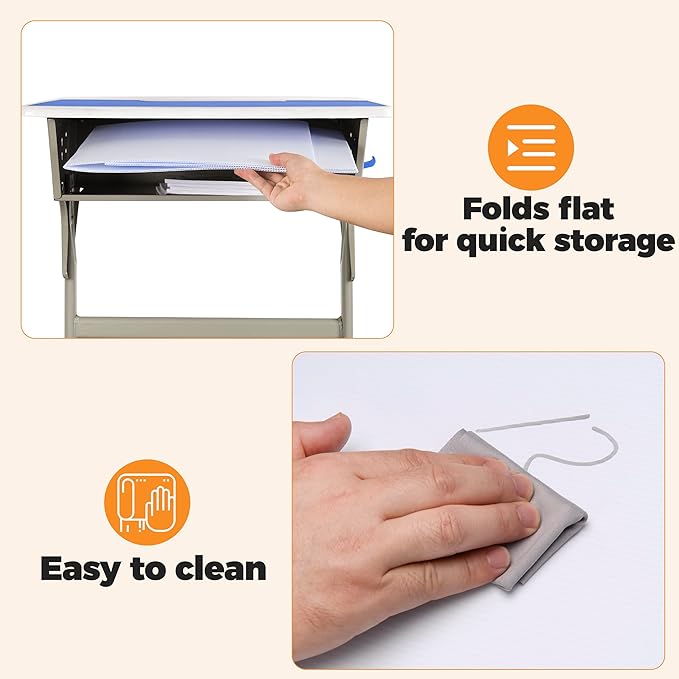 4-Pack Classroom Privacy Shields for Student Desks - Easy to Clean Plastic Desk Divider Folder Study Carrel Sneeze Guard for Student Testing Dividers Boards-DeskLoop Office