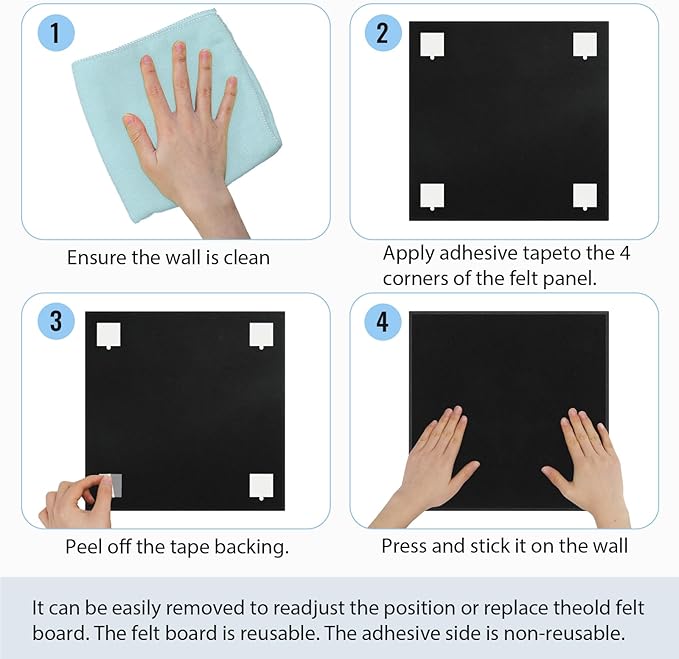 Smarpau Large Cork Board, Black Bulletin Board for Walls 48"x36", 12 Pack Pin Board Felt Wall Tiles with 35 Pushpins 50 Removable Security Stickers, Cork Boards for Office Home Decoration-DeskLoop Office