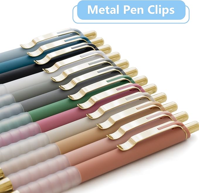 1.0mm Ballpoint Pens Retractable Cute Black Ink Pens with Silicone Grip Smooth Writing Suitable for Office, Note-taking (18 pcs)-DeskLoop Office