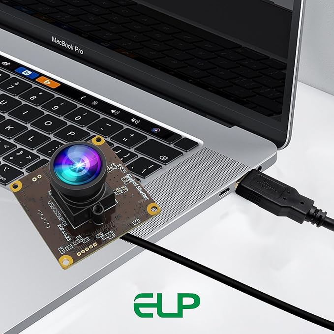 ELP 5MP Global Shutter 50fps USB Camera - Wide Angle Webcam for Live Streaming (100 No Distortion Lens)-DeskLoop Office