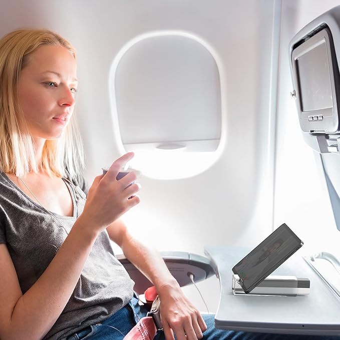 CLICK CLEAN Screen Cleaner, Fingerprint Proof Screen Cleaner Spray, All-in-One Cleaner with Microfiber, Shell and Phone Stand for All Phones, Laptop and Tablet Screens (Grey)-DeskLoop Office