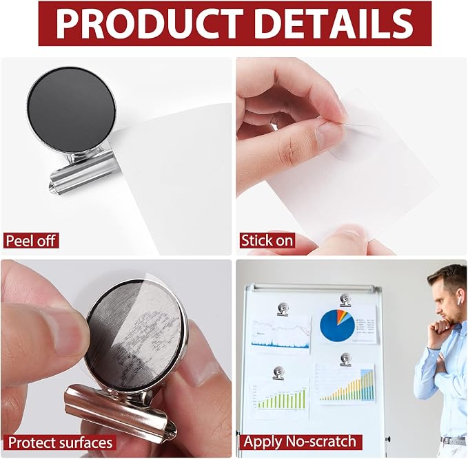 24Pack Refrigerator Magnets Magnetic Clips Fridge Magnets-Scratch Free Perfect - Image 6