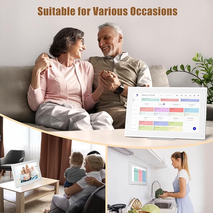 15.6-inch Wall Digital Calendar,2025 Smart WiFi Calendar & Chore Chart,Full HD Touchscreen Interactive Display for Family Schedules-Wall/Desk Mountable Planner,Meeting Reminders & Deadline Tracking-DeskLoop Office