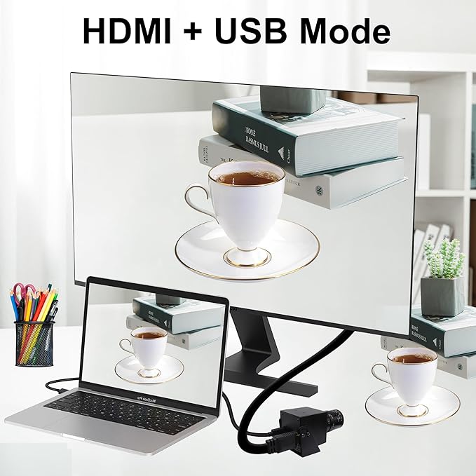 SVPRO 4K Webcam - HDMI/USB Dual Interface, Manual Zoom, 2.8-12mm CS Mount Lens for Close-up, CMOS IMX415 Industrial Camera for Machine Vision-DeskLoop Office