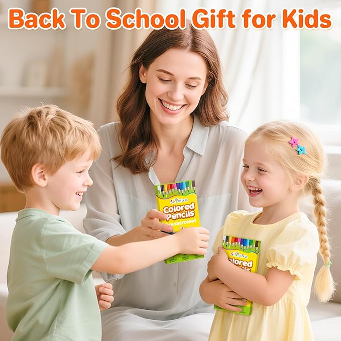 Shemira 100 Pack (1200 Count) Colored Pencils Bulk Set for Kids, Pre-sharpened Coloring Pencil in 12 Colors, Erasable Color Pencils', School Supplies for Kids Teachers, Back to School Supplies-DeskLoop Office