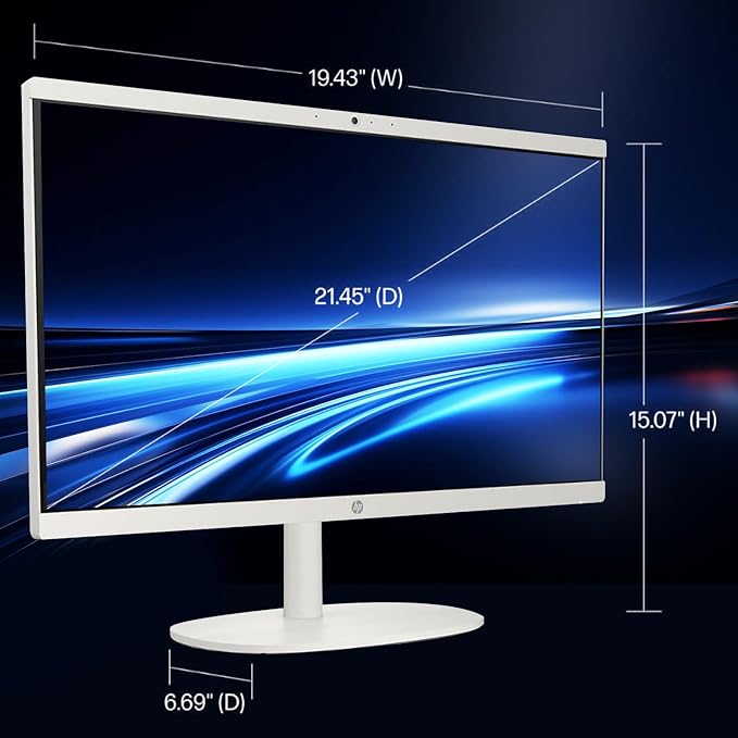 HP All in one Desktop Computer, 21.5" FHD Display, 32 GB RAM, 1 TB SSD, Intel Celeron J4025, Webcam, Intel UHD Graphics, Wi-Fi 6, Bluetooth, HDMI, Windows 11 Pro, Wired KB & Mouse, w/RH-Accessories-DeskLoop Office