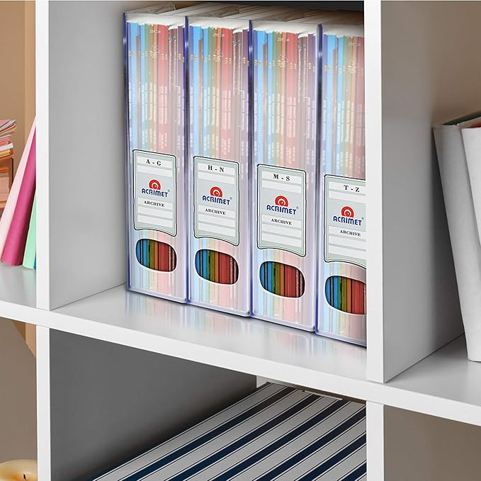 Acrimet Magazine File Holder, Durable Rack, Space-Saving Organizer (Plastic) (Clear Crystal Color) (2 pack)-DeskLoop Office