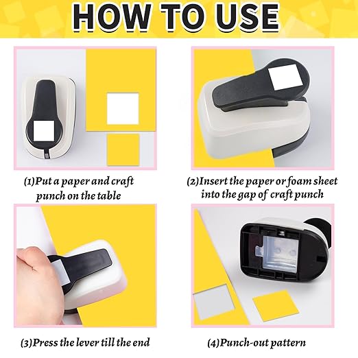 Square Hole Puncher Square Paper Punch Shape Punches for Paper Crafts-DeskLoop Office
