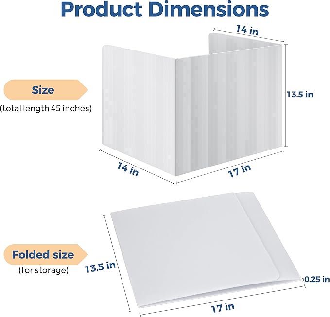 22 Pack Classroom Privacy Shields for Student Desks - Easy to Clean Plastic Sneeze Guard Folder Desk Divider Study Carrel - Classroom Materials for School Teachers - Includes Extra Labels-DeskLoop Office