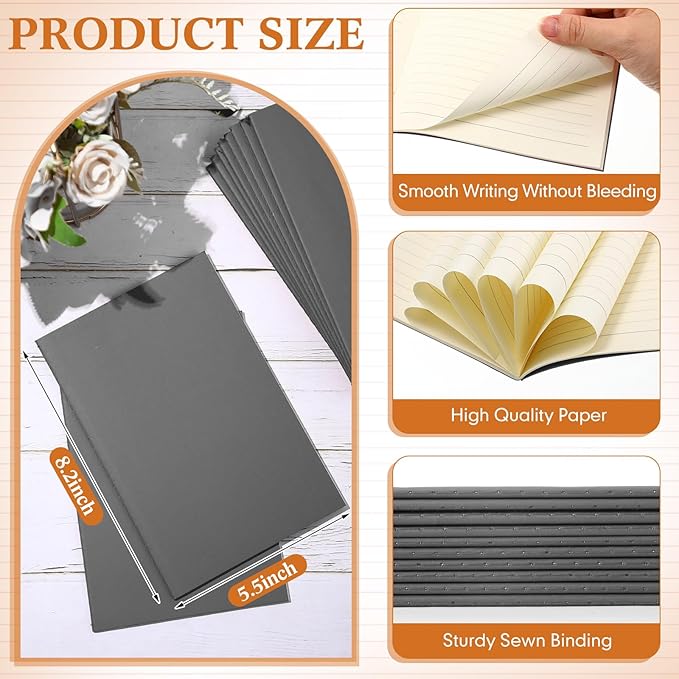100 Pcs Kraft Notebook Journals 5.5 Inch x 8.3 Inch A5 Softcover Notebooks Bulk for Writing Sketch Office Notepad with 60 Pages 30 Sheets (Multicolor,Lined)(Grey,Lined)-DeskLoop Office