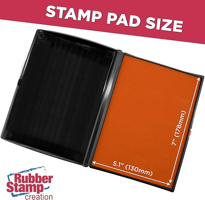 Large Premium Orange Ink Stamp Pad - 5" by 7" - Quality Felt Pad-DeskLoop Office