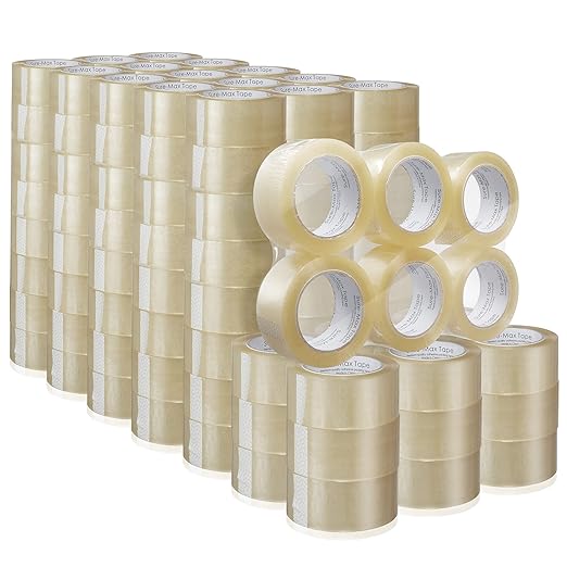 Sure-Max Premium Carton Packing Tape 1.8 mil 330 Feet (110 Yards) - Clear - 4 Cases (144 Rolls Total)-DeskLoop Office