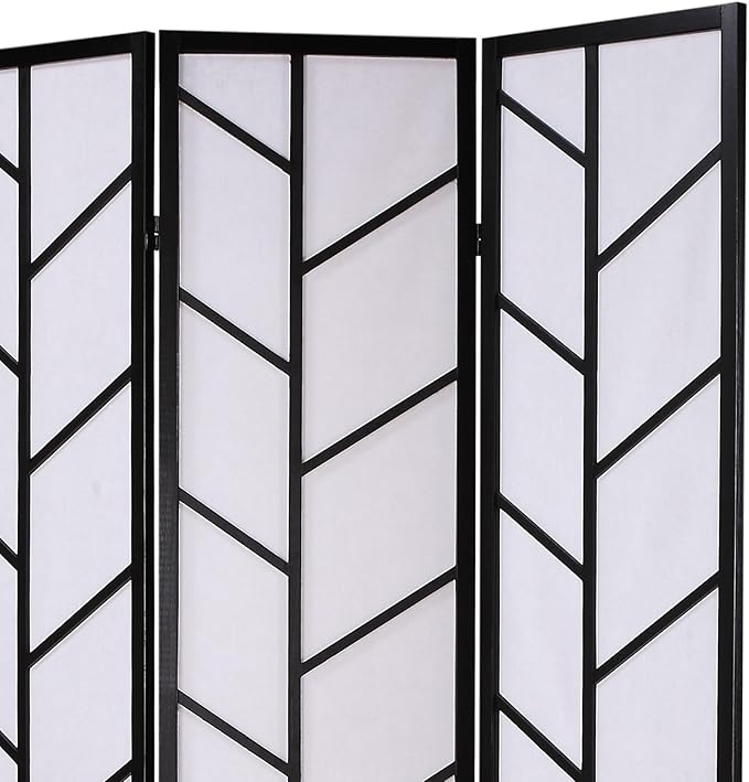 NicBex Room Divider 3 Panel Room Dividers with Heavy-Duty Rice Paper Partition Room Dividers and Folding Privacy Screens Wall Divider for Home, Office, Room Separation,51" W x 2" D x 71" H, Black-DeskLoop Office