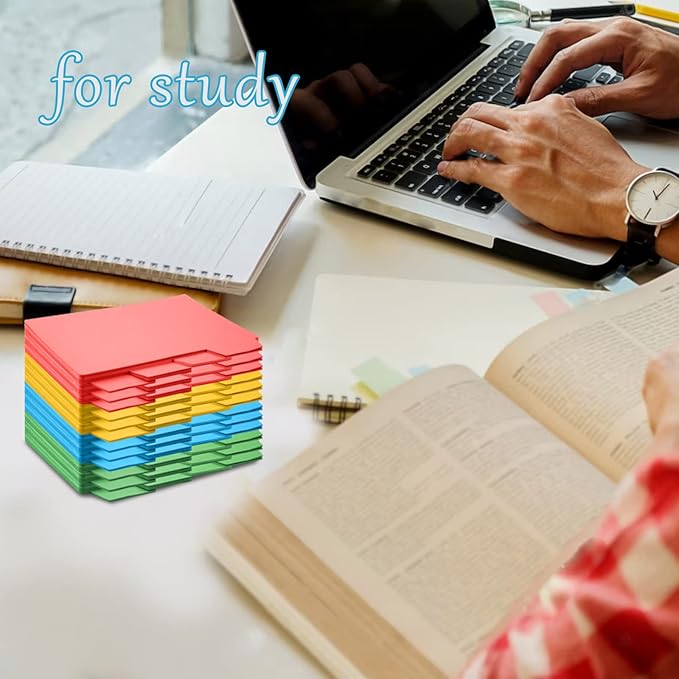 96 Pcs 5x8 Index Cards Dividers With Blank Tabs - Color Note Cards for Studying, Working, Office, School, Business, Home-DeskLoop Office