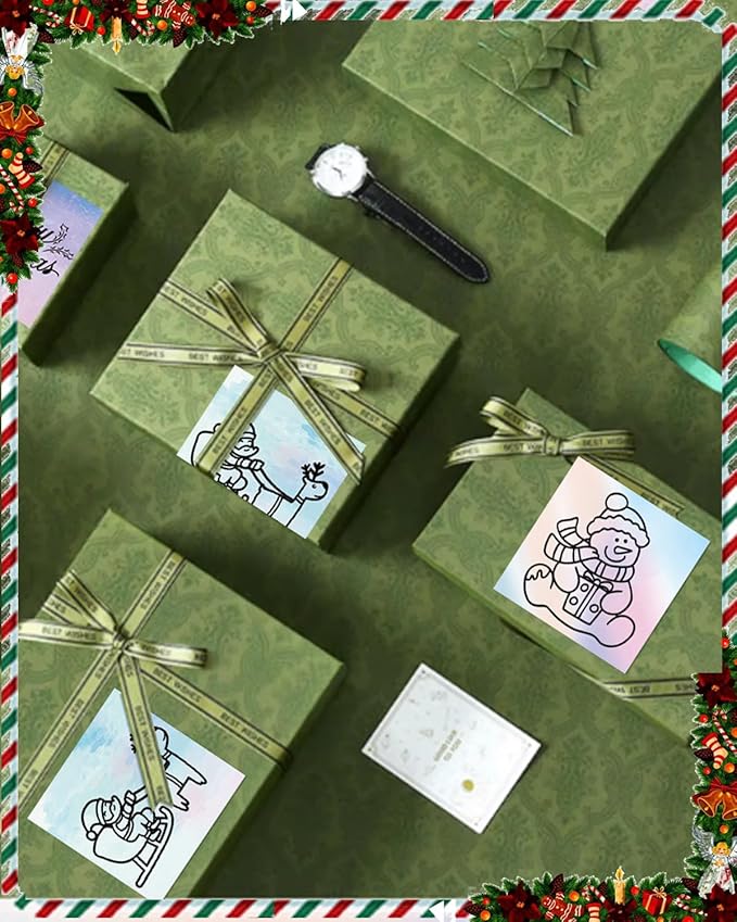 2''×2‘’ Square Thermal Sticker Labels, Self-Adhesive 2 Inch Direct Thermal Labels, Multi-Purpose Sticker for DIY Logo Design,Name Tag,QR Code, 500 Pcs/1 Roll, Starry Sky-DeskLoop Office