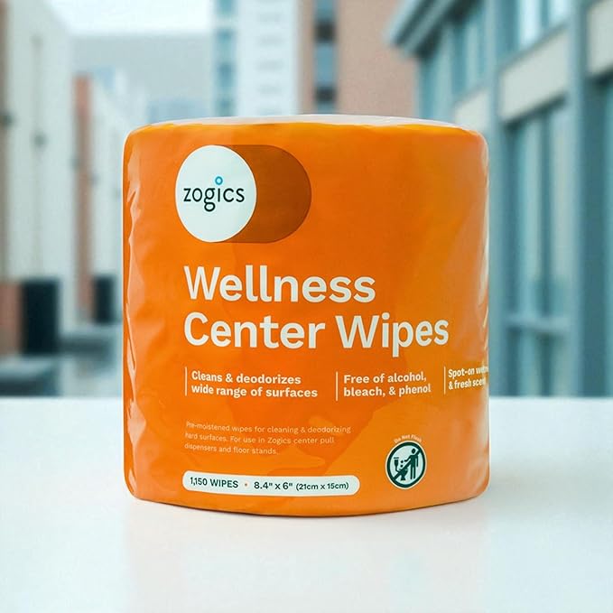 Zogics Wellness Center Cleaning Wipes – Gym Wipes for Cleaning Surfaces and Equipment, Durable and Safe Pre-Saturated Wet Wipes (1 Roll of 1,150 Wipes)-DeskLoop Office