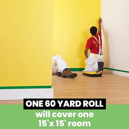 Green Painters Tape Multi-Surface Masking Tape 0.94 inch x 60 Yard, Indoor and Outdoor Painting Tape, Residue Free Easy Removal with Sharp Lines, Paint Tape for Walls, Auto, Home, 6Rolls-DeskLoop Office