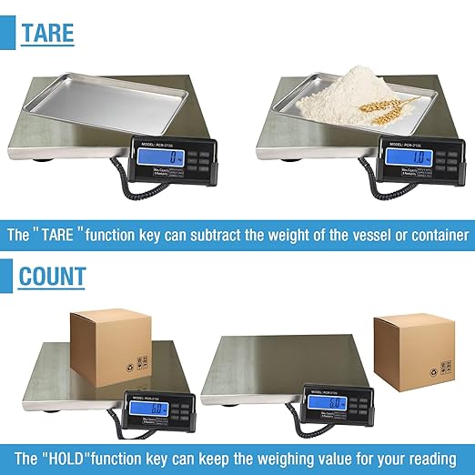 Large 440lbs Shipping Scale, 15"X 12" Platform Heavy Duty Stainless Steel Platform for Postal Industrial Floor Business Office Home Warehouse Package Luggage-DeskLoop Office