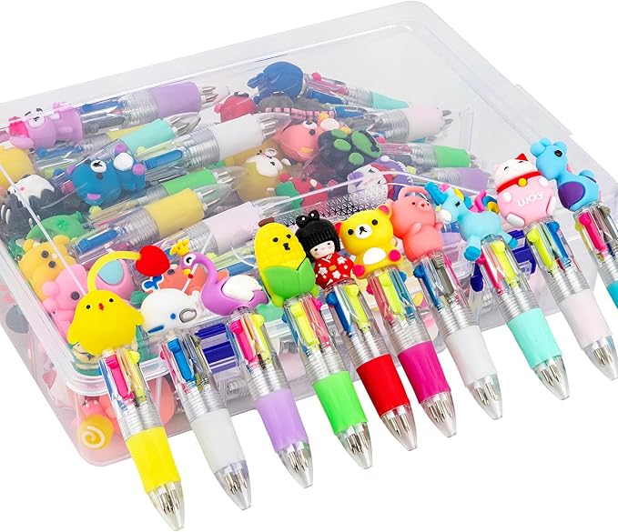Multicolor Pen in One - Cute Pens for Kids - 60-Pack Multicolor Pens, Perfect for Birthdays and Children's Parties - Delightful Multi Color Pen Gifts-DeskLoop Office