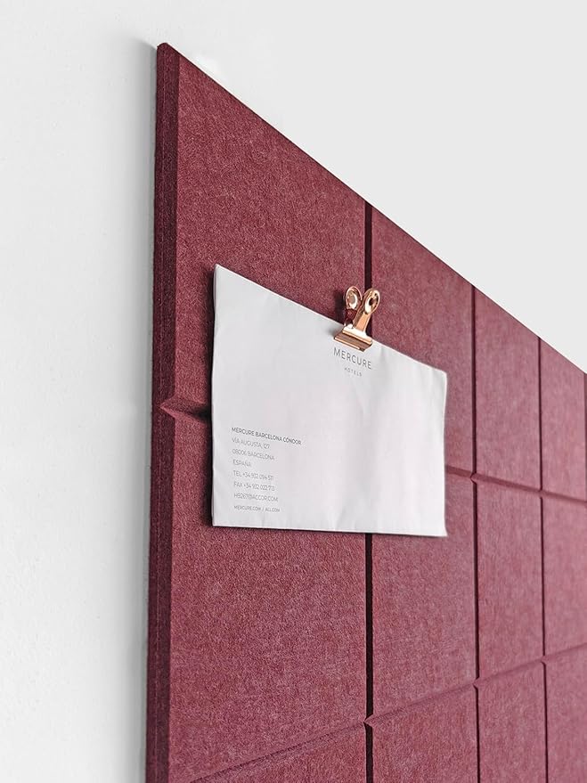 Cork Board 24 x36 Alternative - 6 Pack Felt Wall Tiles with Safe Removable Adhesive Tabs, Cork Boards for Walls Cork Board for Home Office Pin Board Tack Board - Red Wine-DeskLoop Office