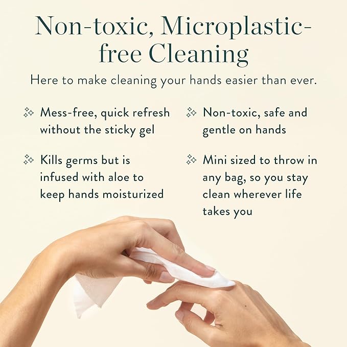 Biom Biodegradable Hand Sanitizing Mini Wipes 8-Pack Refill Kit - Kid-Safe | Plant-Based Hand Wipes for Home & Travel | Natural, Non-Toxic Wet Wipe with Aloe for Soft Skin | Eucalyptus Chill-DeskLoop Office