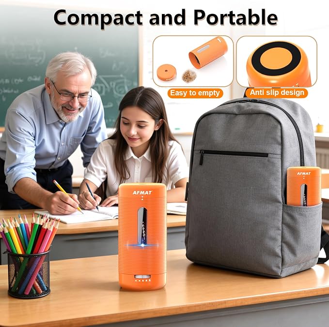 AFMAT Electric Pencil Sharpener, Fully Automatic Pencil Sharpener, Auto in & Out - Image 8