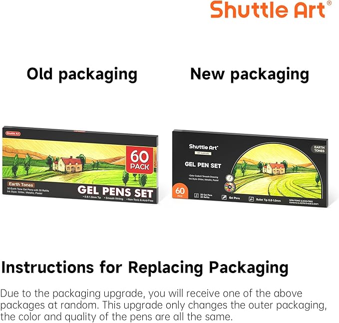 Shuttle Art 60 Pack Earth Tone Gel Pens, 30 Brown Earth Tone Gel Pens with 30 Refills for Adults Coloring Books Journaling Drawing Nature, Landscapes, Animals Scenes-DeskLoop Office