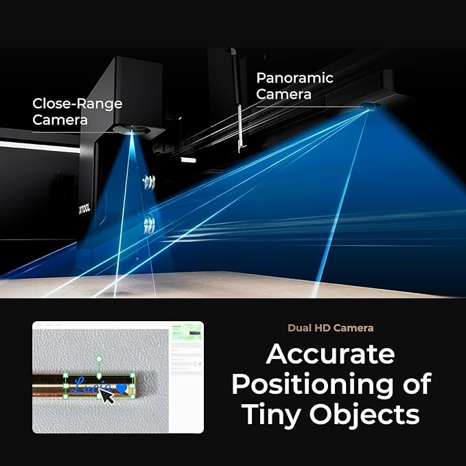 xTool P2 55W CO2 Laser Cutter, Smart Desktop CO2 Laser Engraver and Cutter Machine, Dual Smart 16MP Cameras, Curved Surface Engraving, Create with Wood and Metal Acrylic Glass Fabric Leather (White)-DeskLoop Office