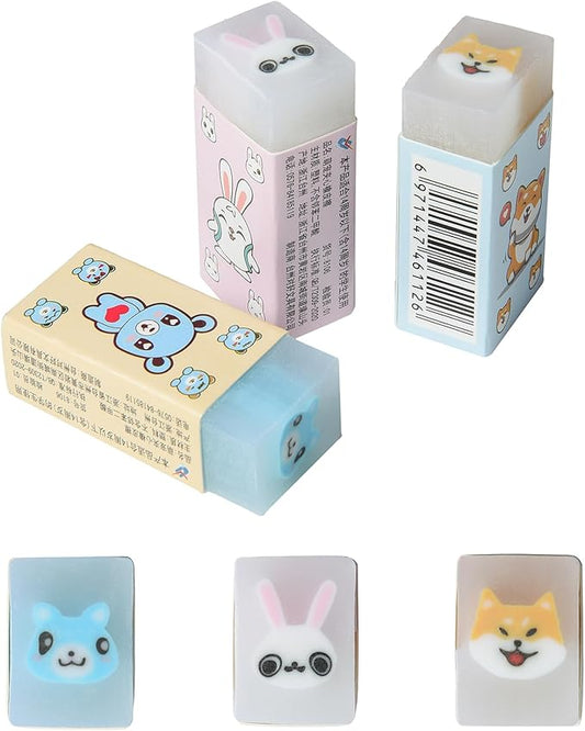 18Pcs Cute Animal Erasers for Kids Bulk, Kawaii Fun Pencil Jelly Erasers for School Classroom Supplies Prize Gifts Party Favors-DeskLoop Office