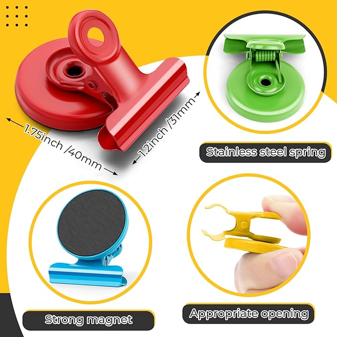 20 Pack Fridge Magnet, Multicolor Magnetic Clips Whiteboard Magnets, Magnet Clips Heavy Duty Refrigerator Magnets for Photo Displays, Home, Office, Classroom-DeskLoop Office