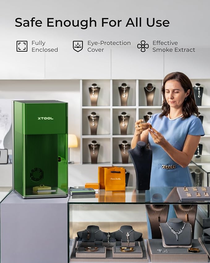 xTool F1 Ultra 20W Fiber & Diode Dual Laser Engraver, 10000mm/s Ultra Fast Laser Engraver and Cutter Machine for Jewelry, Metal, Wood, 16MP Smart Camera, Auto Streamline, 3D Engraving Machine-DeskLoop Office