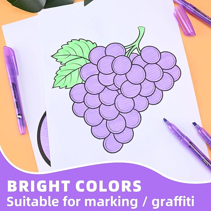 Purple Highlighters, 36 Pack, Chisel Tip Highlighter Pack, Quickly Drying, Perfect for Students Kids Adults Classroom, Office, School Supplies-DeskLoop Office