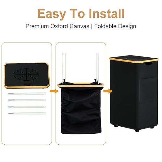 MinBoo Recycling Bin for Kitchen 29Gallon, 110L Recycle Bin with 2 Removeable and Reusable Inner Bag, Large Recycling bin with lid for Bottle Can Plastics Stickers (Black)-DeskLoop Office