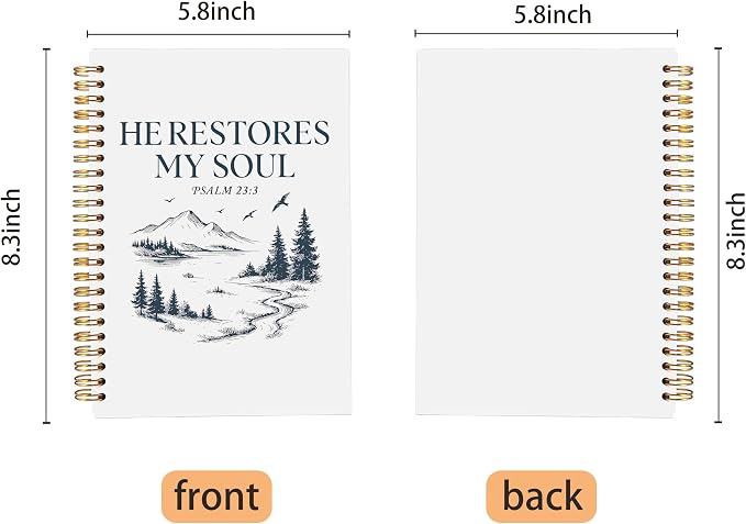 Mountain Christian Notebook Journal, Psalm 23:3 Bible Notebook - Image 5