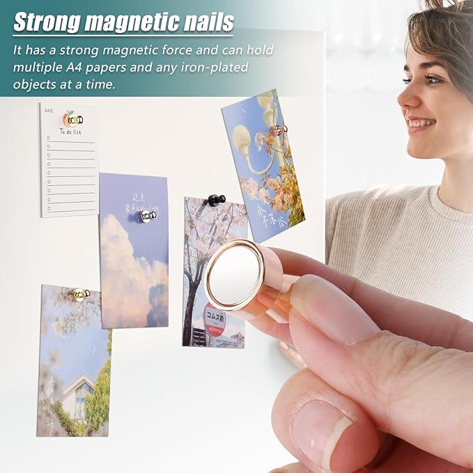 50 Pack Fridge Magnets, 4 Color Small Strong Rare Earth Magnets for Whiteboard, Push Pin Neodymium Magnet Refrigerator Magnet for Office, Classroom, Kitchen, Home-DeskLoop Office