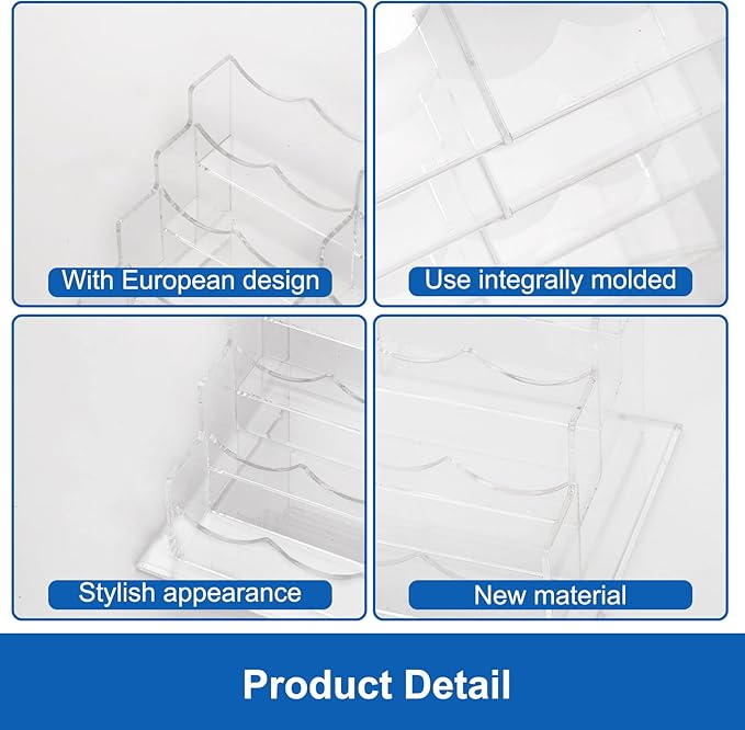 Business Acrylic Card Holder Display for Desk, 12 Slots 4 Tiers Multiple-Clear Acrylic Business Card Stand Set, Holds Approximately 600 Cards-DeskLoop Office