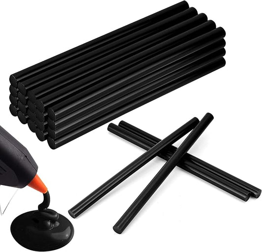 MATUFF Black Hot Glue Sticks Full Size 0.43” Dia x 8” Long, 20 pcs Hot melt Adhesive Glue Sticks, All-Purpose Glue Gun Sticks for DIY Black Crafting Arts and Wedding Cards, Stamp Sealing-DeskLoop Office